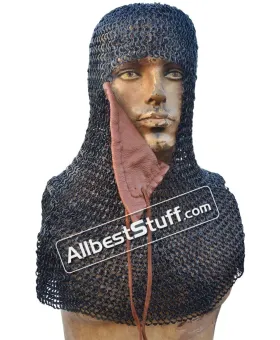 8 mm Round Riveted with Flat Solid Ring Chain Mail Coif