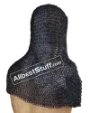 8 mm Round Riveted with Flat Solid Ring Chain Mail Coif image 4