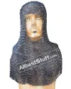8 mm Round Riveted with Flat Solid Ring Chain Mail Coif image 2