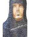 8 mm Round Riveted with Flat Solid Ring Chain Mail Coif image 5