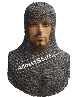 16 Gauge 9 mm Round Copper Riveted Chainmail Hood