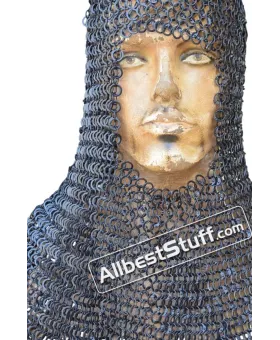 9 mm Round Riveted with Flat Washer Chain Mail Hood