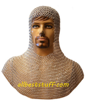 Aluminium Chain Mail Hood Butted Rings
