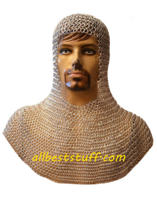 Aluminium Chain Mail Hood Butted Rings