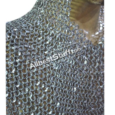 Round Riveted Aluminum Chain Mail Hood 10 mm