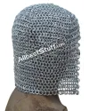 Aluminum Short Hood Flat Riveted Chain Mail Coif image 1