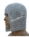 Aluminum Short Hood Flat Riveted Chain Mail Coif image 3