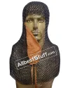 Chain Maille Hood Coif Butted Steel Rings with Side ventail Coif image 2