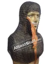 Chain Maille Hood Coif Butted Steel Rings with Side ventail Coif image 3