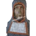 Chainmail Round Riveted Coif with Linen Fabric Ventail