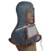 Chainmail Round Riveted Coif with Linen Fabric Ventail