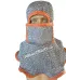 Chainmail Round Riveted Coif with Linen Fabric Ventail