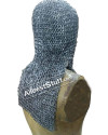 Flat Riveted Alternating Solid Aluminum Maille Coif image 1