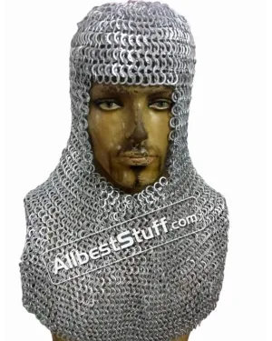 Flat Riveted Flat Solid Aluminum Chain Mail Hood