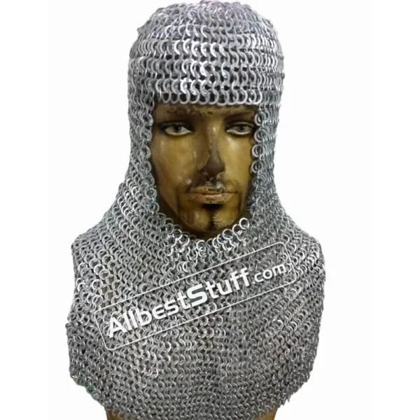 Flat Riveted Flat Solid Aluminum Chain Mail Hood