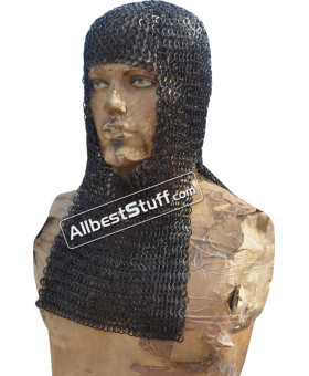 Flat Riveted Solid Ring 16 Gauge Maille Hood