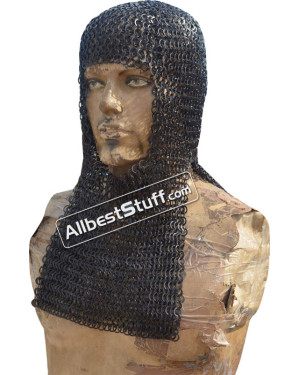 Flat Riveted Solid Ring 16 Gauge Maille Hood