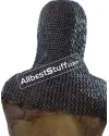 Flat Riveted Solid Ring Chain Mail Coif Steel 9 mm image 1