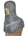 Flat Riveted with alternating Solid Stainless Steel Chainmail Hood image 2