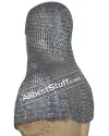 Flat Riveted with alternating Solid Stainless Steel Chainmail Hood image 3