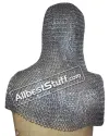 Flat Riveted with alternating Solid Stainless Steel Chainmail Hood image 4
