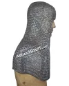 Flat Riveted with alternating Solid Stainless Steel Chainmail Hood image 1