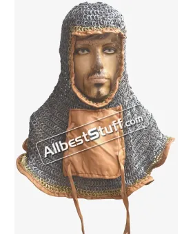 Heavy Duty 16 Gauge Flat Riveted and Solid Washer Chain Mail Coif