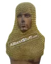 Chain Mail Coif Solid Brass Butted Hood image 3