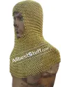 Chain Mail Coif Solid Brass Butted Hood image 1