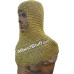 Chain Mail Coif Solid Brass Butted Hood