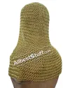 Chain Mail Coif Solid Brass Butted Hood image 2