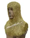 Solid Brass Maille Coif Exclusive Flat Riveted Brass Hood image 2