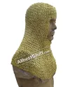 Solid Brass Maille Coif Exclusive Flat Riveted Brass Hood image 4