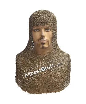 Original Brass Maille Hood Round Riveted Rings 16 Gauge