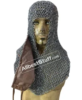 Round Riveted Aluminum Chain Mail Hood 10 mm