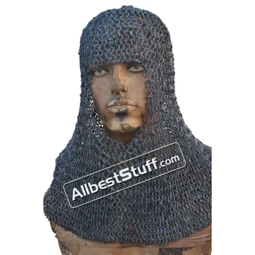 Round Riveted Aluminum Chain Mail Hood 10 mm