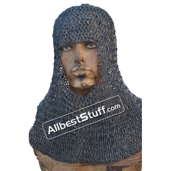 Round Riveted Aluminum Chain Mail Hood 10 mm