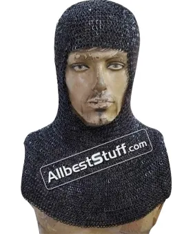 Round Riveted Flat Solid Ring Coif 18 Gauge