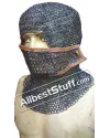 Short Length Round Riveted Flat Solid Ring Coif with Side ventail Hood image 1
