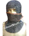 Short Length Round Riveted Flat Solid Ring Coif with Side ventail Hood image 4