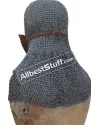 Side ventail Coif Flat Riveted Flat Solid Ring Chain Mail Hood 8 mm image 1