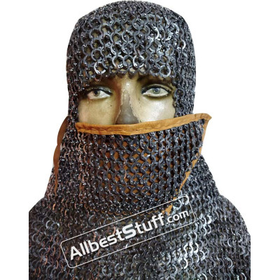 Stainless Steel Chain Mail Coif Authentic Rust Proof Chainmail Hood