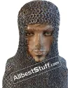 Titanium Chain Mail Coif Flat Riveted 9mm Chainmail Hood image 3