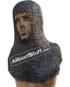 Titanium Chain Mail Coif Flat Riveted 9mm Chainmail Hood image 10