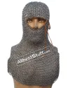 Titanium Flat Dome pin Riveted Chainmail Coif 13th Century image 1