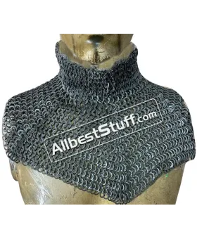 6 in 1 Ring Medieval Chain Mail Collar High Neck
