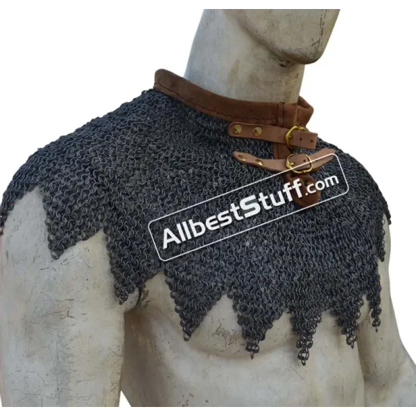 6 mm Full Round Dome Riveted Maille Collar Steel