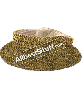 Brass Chainmail Collar 6 mm flat riveted with solid rings