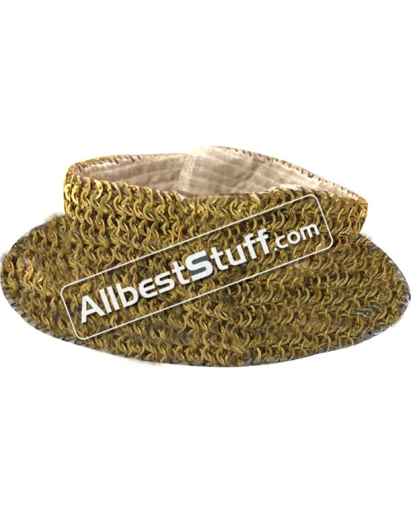 Brass Chainmail Collar 6 mm flat riveted with solid rings