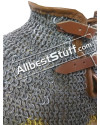 8 MM Flat Dome Riveted with Solid Ring Steel Maille Collar image 1